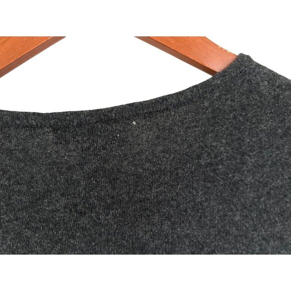 Aqua 100% Cashmere Womens XS Charcoal Gray Asymmetrical Peplum Sweater Top - Picture 5 of 6